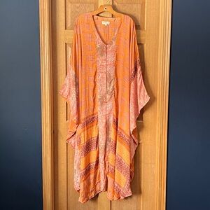 Kantha Bae Rasgulla Sari Bowie Muu Jumpsuit Peach Silk One Size